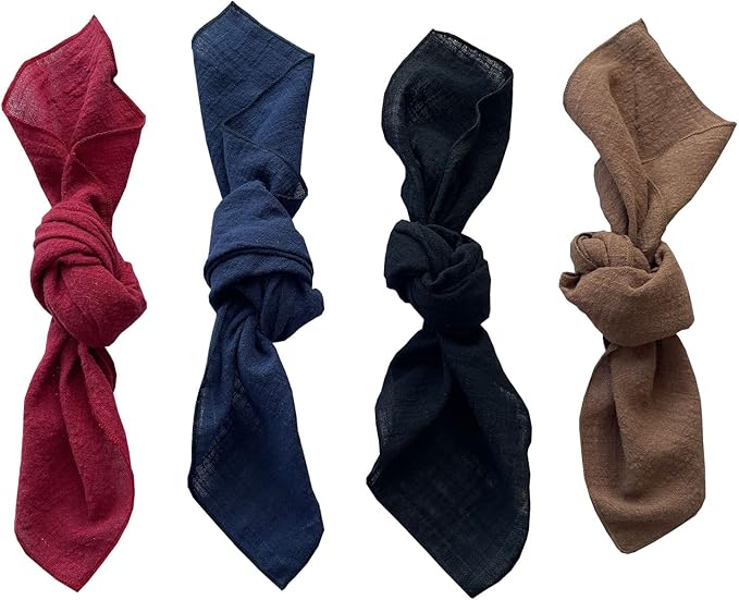 EHLDekol Gauze Cloth Napkins 6 Pack 16x16 Inches 100% Natural Soft Cotton Weddings Decorative Parties Family Everyday Use Bulk Linen Dinner Napkins (Brown, 6 Pack)