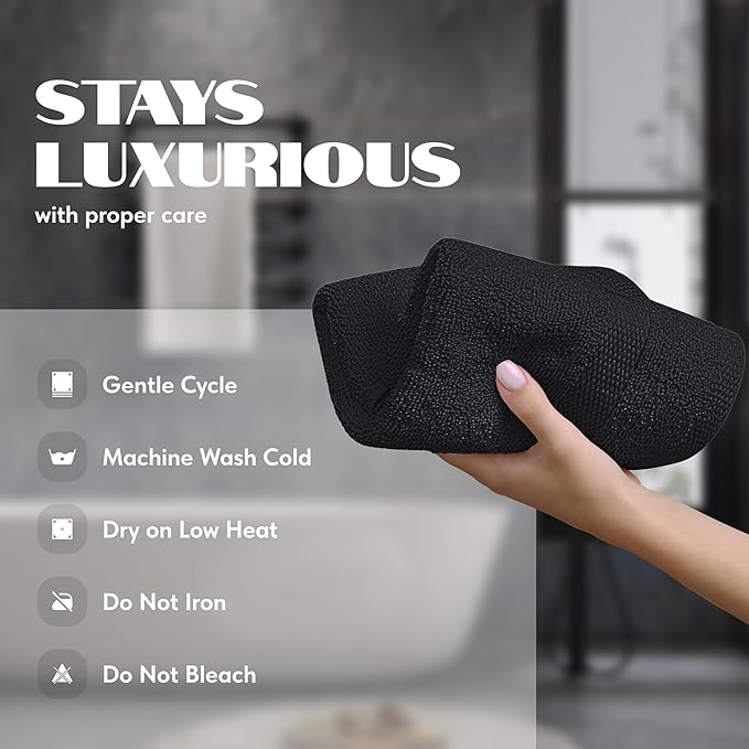 White Classic Black Hand Towels for Bathroom [12 Pack] Cotton Hand Towel Bulk for Gym, Kitchen and Spa, 16x27 Inches Soft Highly Absorbent Quick Dry Terry Salon Towels