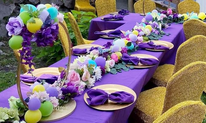 Your Chair Covers Cloth Polyester Napkins, 20 x 20 Inch, Washable Dinner Fabric Linen Napkins with Hemmed Edges for Restaurant, Wedding and Holiday Pack of 10 (Purple)