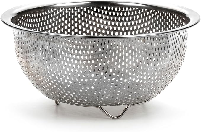 RSVP International Endurance Kitchen Collection Colander Strainer, Berry, Pierced Stainless Steel
