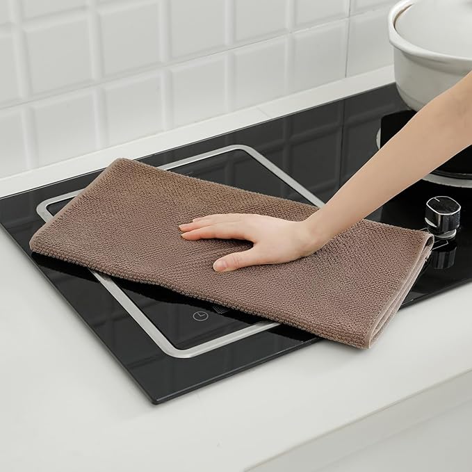 12 Pack Kitchen Towels and Dishcloths Set, 100% Cotton Soft and Absorbent Kitchen Towels 16 x 25 inche & 13 x 13inche Dishcloths