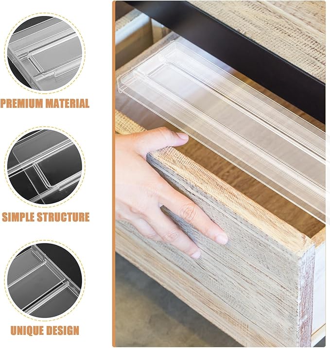 LALAFINA 4pcs Plastic Multipurpose Drawer Dividers Adjustable Kitchen and Closet Storage Partition Boards for Underwear Socks Organization