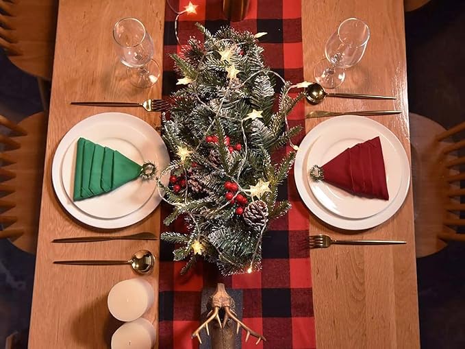 Cloth Napkins Set of 12,Made of 100% Cotton, Dinner Napkins 18x18 inch,Maroon Napkins for Fall,Christmas Table Decoration (Dark Red)