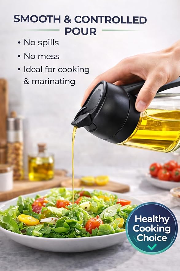 2 Pack Olive Oil Sprayer for Cooking, 16oz/470ml Glass Oil Sprayer Bottles with Stickers, 2-in-1 Oil Dispenser Set, Transparent Oil Mister for Air Fryer, Salad, BBQ