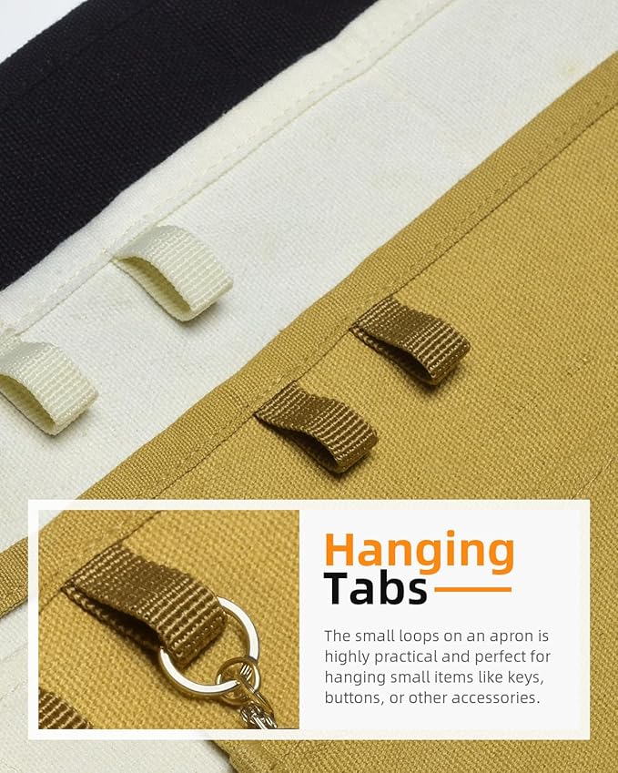 Canvas Work Waist Apron with 3 Pockets