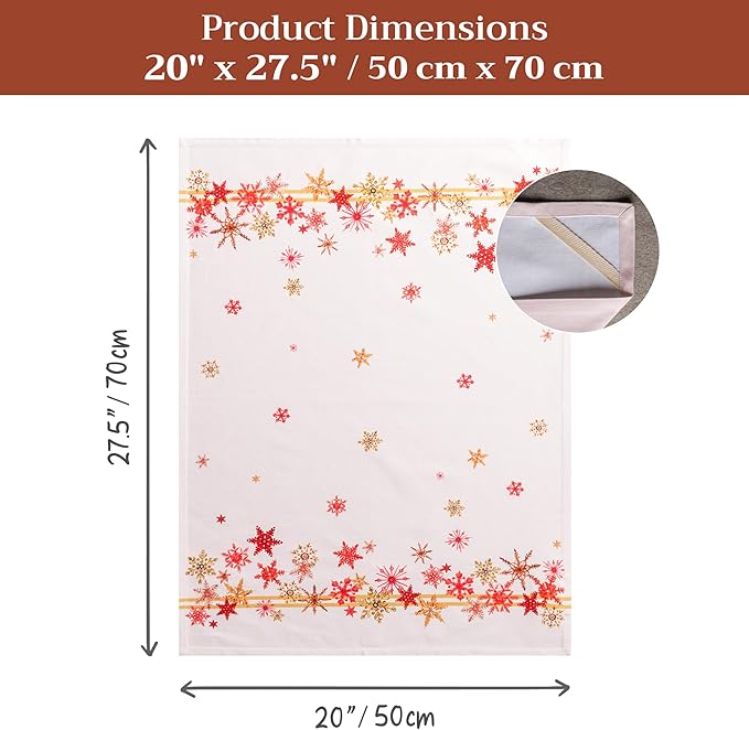 Maison d' Hermine Kitchen Towels Set of 3 100% Cotton 20" x 27.5" Reusable Cloth Tea Dish Towels Absorbent with Hanging Loop for Kitchen Dining Thanksgiving Christmas Decorations (Crystal Star)