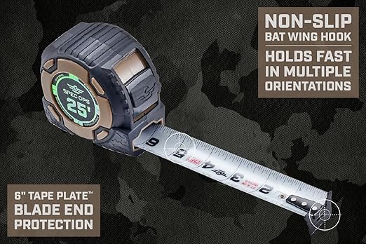 Spec Ops Tools 25-Foot Elite Series Tape Measure, 1 1/4" Double-Sided Blade, 12 Feet of Stand Out, Military-Grade Composite Case, 3% Donated to Veterans, 2-Pack