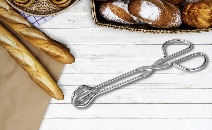 Hiash 9-Inch and 11-Inch Heavy Duty Stainless Steel Kitchen Tongs - Comfortable Ergonomic Grip, Scissor Design, Heat Resistant for BBQ and Cooking