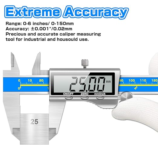 Caliper Measuring Tool Digital Caliper Industrial Quality Precision Electronic Vernier Caliper Inch/Millimeter Measurement Micrometer for Jewelry - Accuracy Ip54 Waterproof Caliper Measure Tool