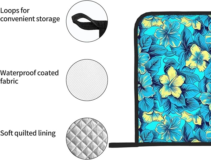 2Pcs Vintage Colorful Flowers Pot Holders for Kitchen Clearance Heat Resistant Hot Pads for Cooking Baking Grilling
