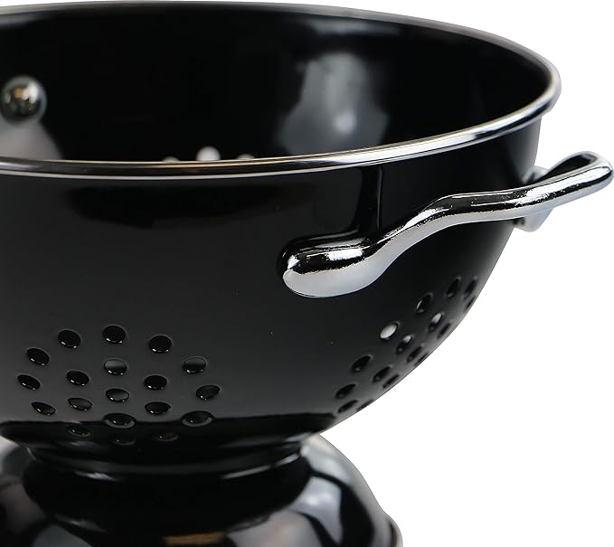 Calypso Basics by Reston Lloyd Powder Coated Enameled Colander, 1.5 Quart, Black