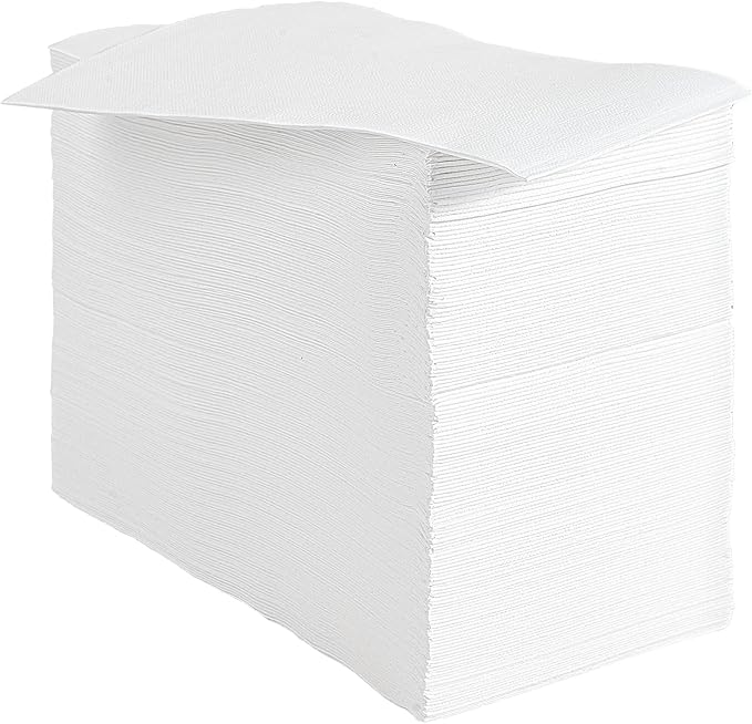 Vplus 200 Pack Premium Quality Guest Towels Disposable Dinner Napkins Soft, Absorbent, Party Napkins for Wedding Reception,Parties, Dinners or Catering Events，and Everyday Use (White, 200)