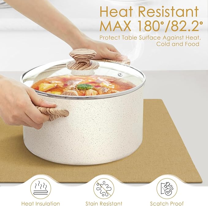 MANSPHIL Faux Linen Placemats Set of 4 Washable Fabric Cloth Place Mats Heat Resistant Double Layer Table Mats Wrinkle Free Dining Kitchen Table Decor - 13x19 Inch Oeko Tex Placemat
