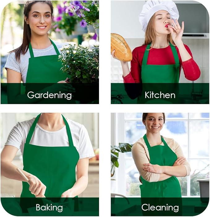 Avalon Kitchen Aprons for Men - 100% Polyester Chef Apron Women with Extra Long Ties - Cooking Aprons for Women & Mens Apron