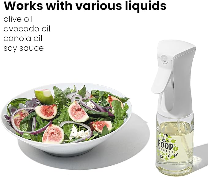 Mistifi oil spray Fine Mist Spray Bottle for Air Fryer,Healthy Nonstick Frying,Food Grade Premium Spray Bottle with Portion Control for Salad, Frying, BBQ Kitchen Use (150ml Glass bottle 637)