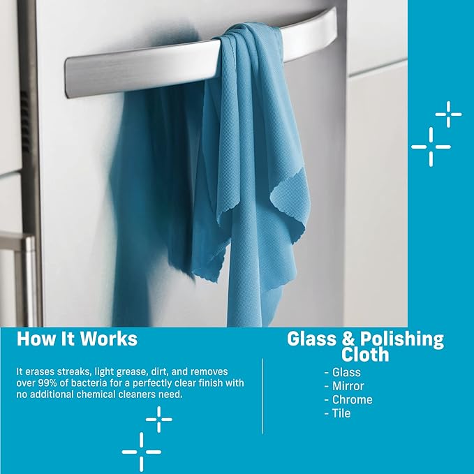 E-Cloth Polishing Microfiber Cleaning Cloth, 4-Pack - Microfiber Polishing Towels for Cars, Windows, & More