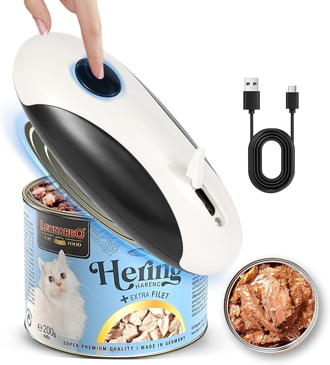 Rechargeable Electric Can Opener, Hands Free for seniors，Food Safe Automatic Can Opener with Smooth Edge,Easy to Use,Works with All Standard Cans