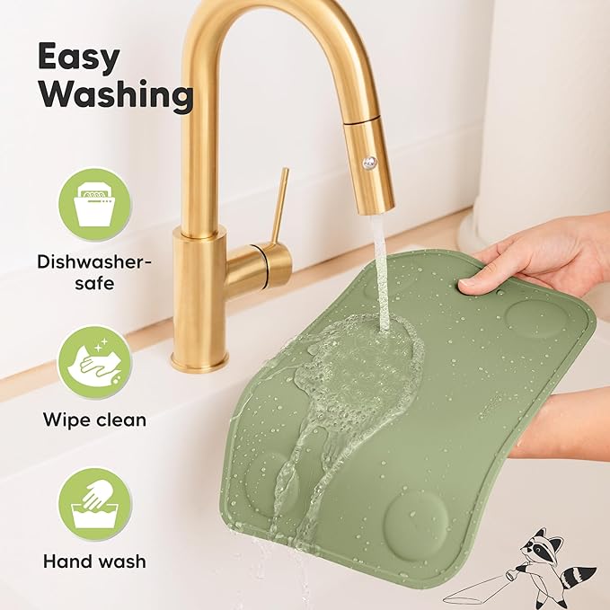 KeaBabies 2pk Silicone Placemats for Toddlers, Kids - 12x9 Non Slip Suction Baby Silicone Placemat for Restaurants, Dining Table,Travel, Easy to Clean, Food Grade/BPA-Free, Small Baby Table Mat (Sage)