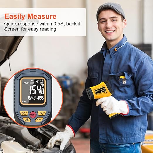 Rechargeable IR Thermometer Gun, -58°F~1472°F Non-Contact Laser Thermometer Gun, High Accuracy Digital Infrared Temperature Gun for Cooking, Griddle, Oven, Meat Food, HVAC, Automotive, Industrial Use