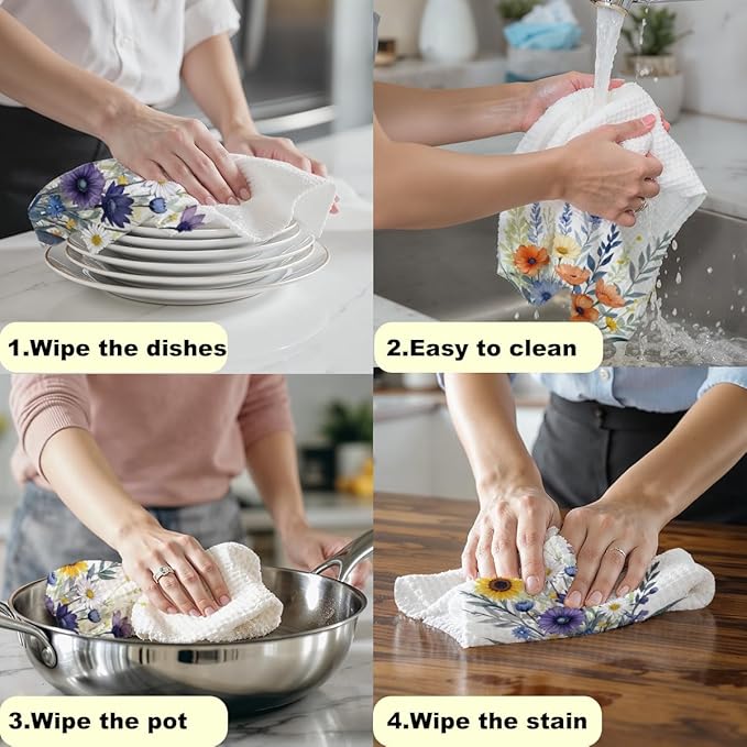 2 Pcs Bible Verse Kitchen Towels, Absorbent Soft Microfiber Towel for Bathroom Kitchen, Friendship Tea Towels, Dish Cloths for Washing Dishes, Christmas Christian Gifts for Women Friend 3