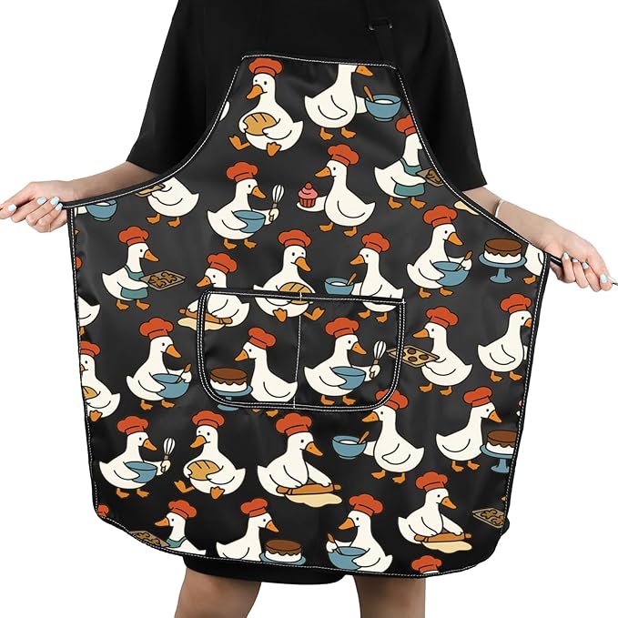 VAMSII Cooking Apron with Pockets Girls Chef Apron BBQ Baking Kitchen Apron for Girl Just a Girl Who Loves Cooking and Baking