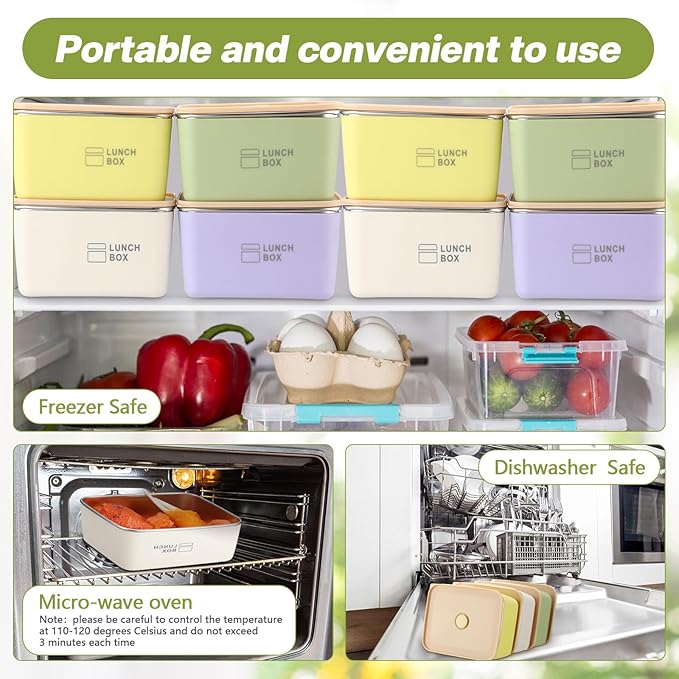 Blushtier 8 Pcs Stainless Steel Food Storage Containers with Lids 20 oz Metal Snack Containers Box for Dishwasher Freezer & Microwave Safe, Stainless Steel Lunch Box for Meal Prep, Leftovers
