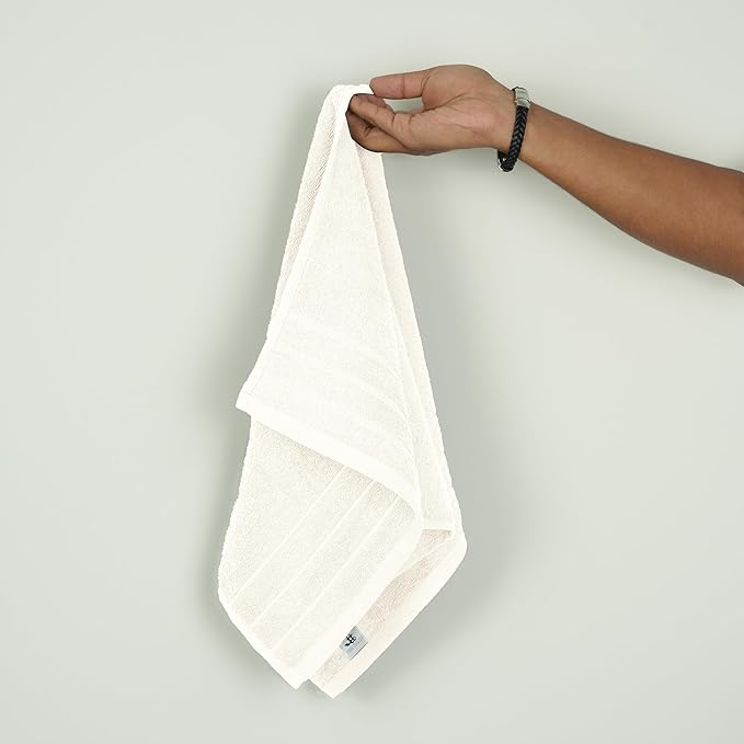 Tens Towels Pack of 6 Hand Towels, 100% Cotton, Lighter Weight, Quick to Dry, 16 x 28 Inches, Super Soft & Absorbent, Perfect for Bathroom & Kitchen, Cream