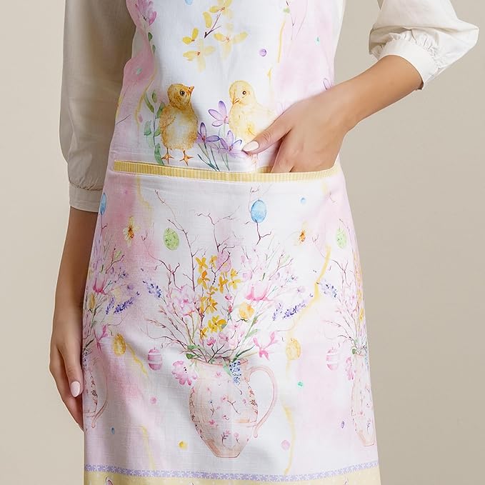 Maison d' Hermine 100% Cotton Apron for women with Pocket Kitchen Chef Apron for Men Cooking Mothers Day Gifts