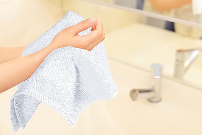 Belizzi Home Ultra Soft 6-Piece Hand Towel Set 16x28-100% Ringspun Cotton - Durable & Highly Absorbent Hand Towels - Ideal for use in Bathroom, Kitchen, Gym, Spa & General Cleaning - White