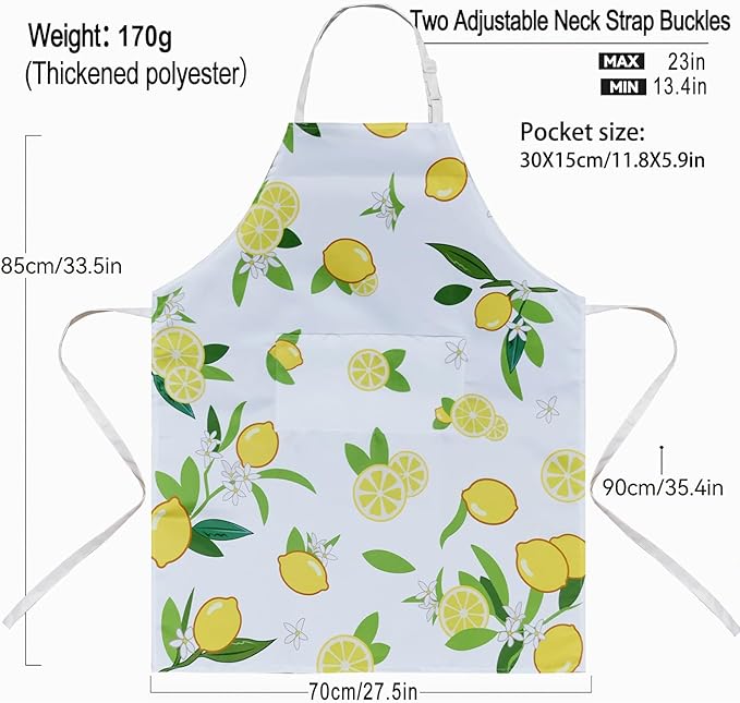 ZiQilin Adjustable Waterproof Kitchen Apron for Women with 2 Pockets Cooking Chef Apron Gardening Funny BBQ Aprons for Men