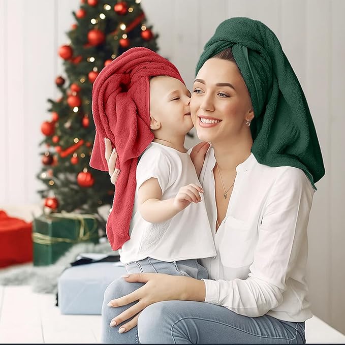 DAN RIVER 8 PC Decorative Luxury Bath Towels for Bathroom, 2 Bath, 2 Hand, and 4 Wash Cloths, 600 GSM 100% Ring Spun Cotton Towel Set, Highly Absorbent, Gym, Hotel, and Spa, Red & Green Combo