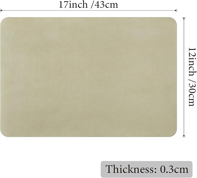 Vinyl Placemats Set of 4-12x17 Inch - Heat Resistant Washable Place Mats Waterproof Non-Slip Wipeable Table Mats for Dining Table Decor, Indoor/Outdoor Plastic Mat