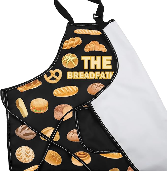 VAMSII Bread Lover Gift The Breadfather Soup Apron With Pockets Chef Cooking Kitchen Gift for Men Boyfriend Husband Father