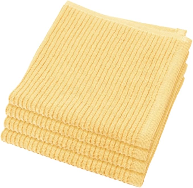 Now Designs Ripple Kitchen Dishcloth Lemon 13 x 13in Set of 4