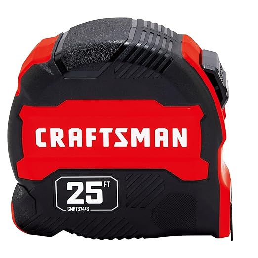 CRAFTSMAN 25-Ft Tape Measure with Fraction Marketing,Retractable,Manual-Locking Blade (CMHT37443S),(Pack of 12)