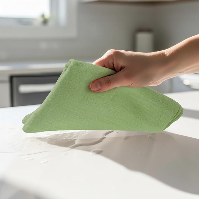 Utopia Kitchen Sage Green Flour Sack Towels [12 Pack - 28 x 28 Inch] 100% Cotton Tea Towels for Cleaning & Drying - Highly Absorbent Kitchen Dish Cloth