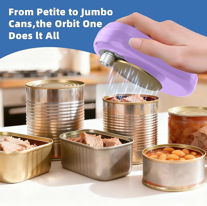 Auto Electric Can Opener, Rechargeable Can Openers for Seniors & Arthritis, One-Touch Automatic Can Opener, Hands-Free, Smooth Edge, Compact, Cordless, Food-Safe Kitchen Gadgets