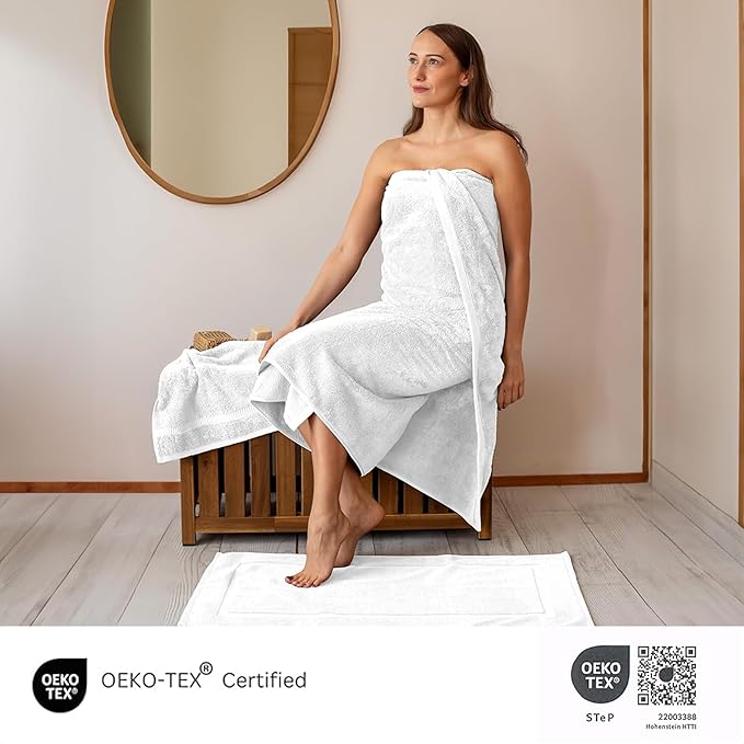 Classic Turkish Towels CTT - Premium Turkish Jumbo Bath Sheet, 100% Turkish Cotton, Absorbent & Ultra Comfy Bath Towel Sheets for Hotel & Spa | 40"x80" (White)