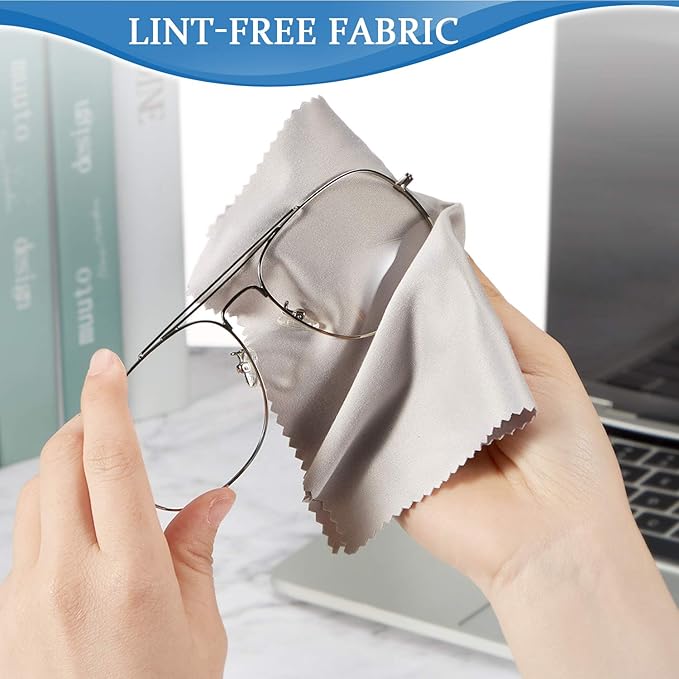 Frienda 100 Pieces Microfiber Cleaning Cloths 7 x 6 Inch Screen Microfiber Optical Cleaning Cloths for Smart Phones Laptops Tablets Lens TV Camera Lens Eyeglasses Glass