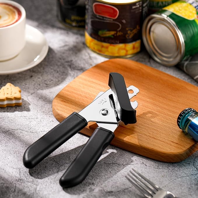 Gisafai 8 Pcs Can Opener, 3-in-1 Multifunctional Manual Can Openers, Stainless Steel Heavy Duty Handheld Openers with Safety Edge Labor Saving Handle for Kitchen Restaurant