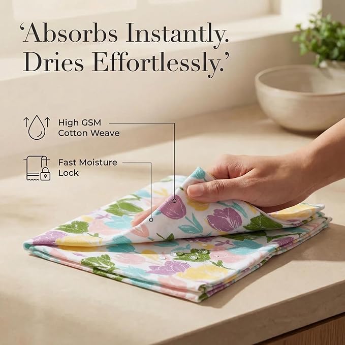Urban Villa Easter Cloth Napkins 100% Cotton Absorbent Dinner Napkins (Set of 12) 20x20 Soft Durable Reusable Washable Napkins Ideal for Easter Decorations Restaurant Wedding Parties Napkins - Tulip