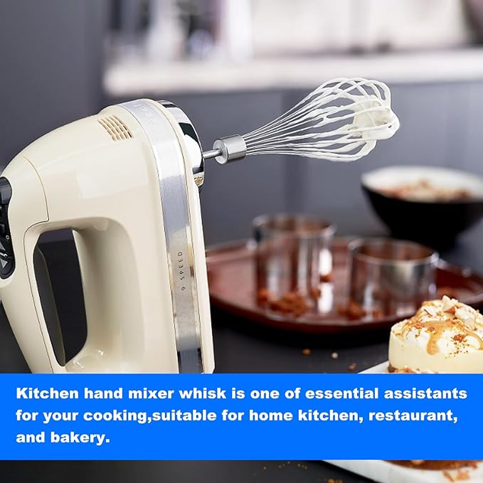 Kitchen Hand Mixer Whisk Attachments FOR KitchenAid Whisk KHMPW,KHM512BM KHM2B, AP5644233, KHM3, KHM5, W10720799, Kitchenaid Egg Beater - 2 Pack