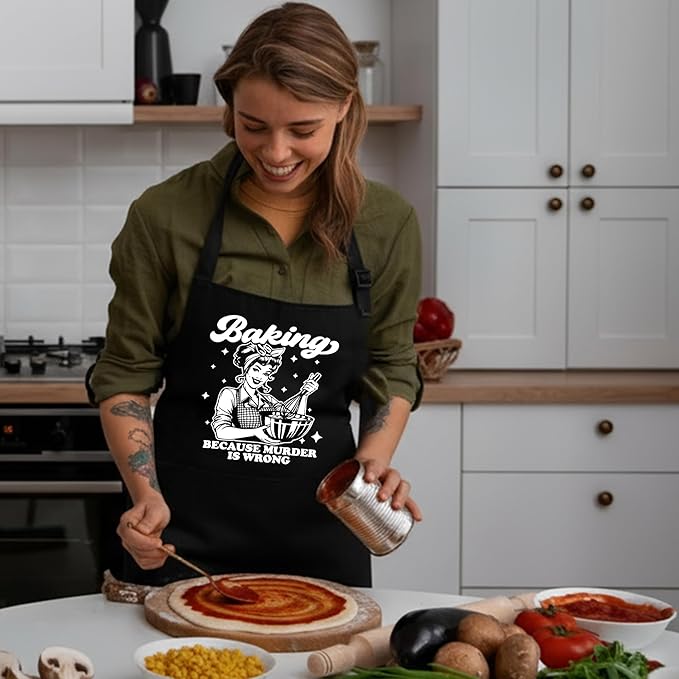 Funny Aprons for Women - Baking Gift for Women, Mothers Day Christmas Birthday Gifts, Perfect for Cooking, Bartending
