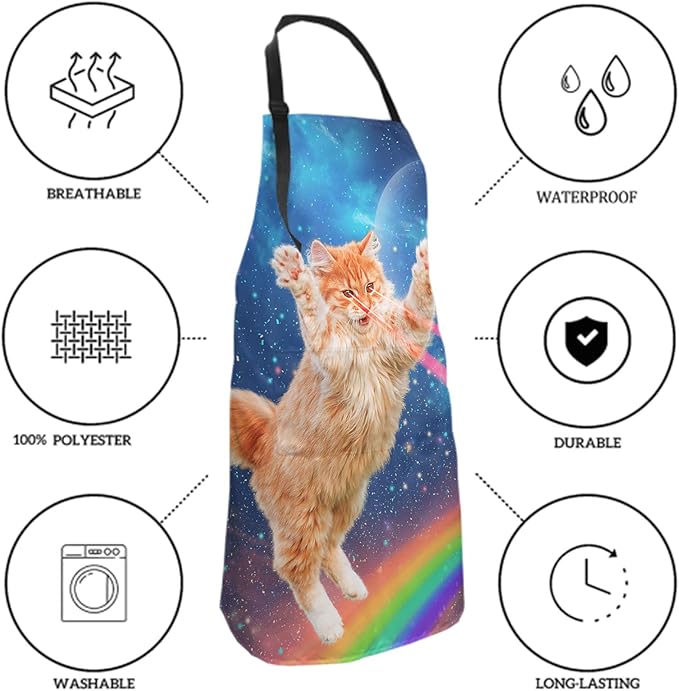 Funny Apron Polyester Grooming Aprons with Pocket for Cooking Kitchen Grilling Adults