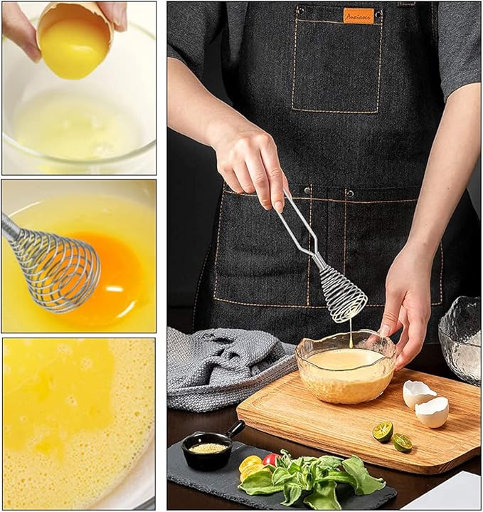 Stainless Steel Spring Coil Whisk Wire Whip Cream Egg Beater Gravy Cream Hand Mixer Kitchen Tool Accessories For Mixing, Blending, Beating, Stirring, Cooking