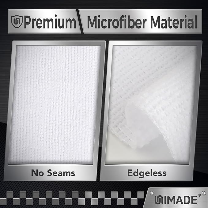 UNIMADE Microfiber Cleaning Cloth, 24 Pack Reusable Microfiber Towels for Cars Lint Free Cleaning Shop Towel Rags for Home Kitchen Automotive Bar Mechanic Restaurant Garage, 11"x 12", White