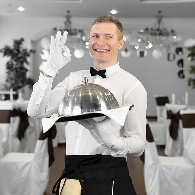 BOHARERS 1 Pack Waitress Apron With 3 Pockets - Black Server Aprons - Waiter Short Half Waist Servers Apron