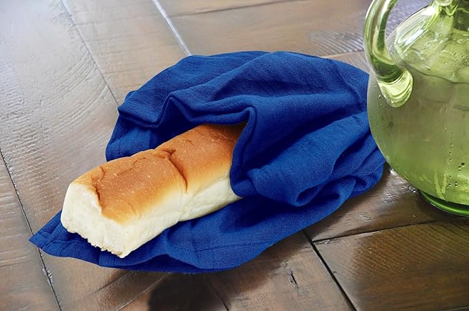 RUVANTI Flour Sack Towels 4 Pack 28x28 Inch, 100% Cotton Tea Towel, Reusable, Machine Washable, Absorbent BarTowels - Dish Cloth Perfect for Drying Dishes & Cleaning - Navy