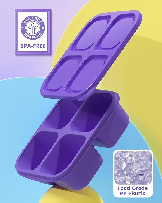 Canfanni 5 PCS Bento Snack Containers, Reusable 4 Compartment Divided Food Storage Containers, Divided Lunchable Container for School, Work and Travel (Multicolor)