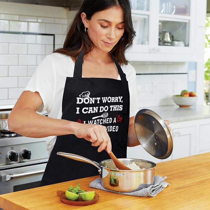 ONFAON Funny Apron for Men Women, Father's Day Gifts, Gifts for Mom,Birthday Gifts for Men Women，Cooking Grilling Apron